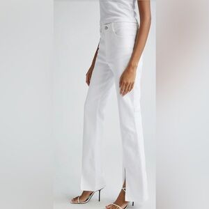 NWOT Cinq a Sept high waisted wide leg 4 pocket darker blue denim jeans